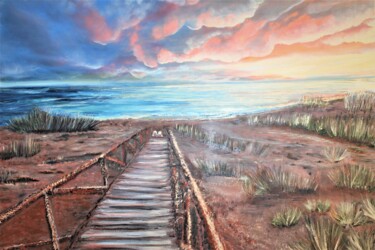 Painting titled "Weg zum Meer" by Natalie Andresen, Original Artwork, Oil