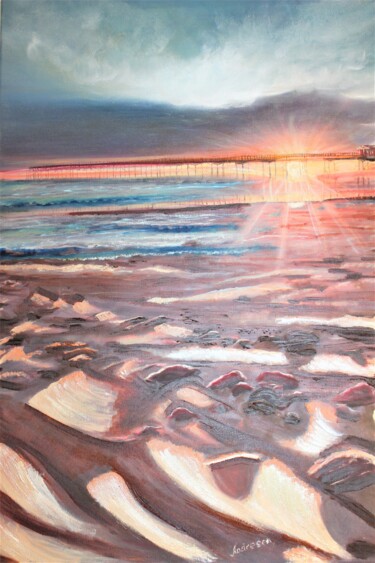 Peinture intitulée "Sonnenuntergang an…" par Natalie Andresen, Œuvre d'art originale, Huile