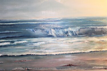 Malerei mit dem Titel "Wellenspiele" von Natalie Andresen, Original-Kunstwerk, Öl