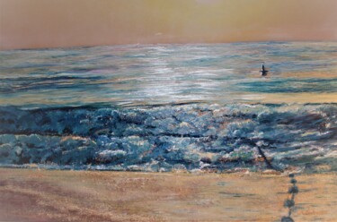Malerei mit dem Titel "Sonnenuntergang an…" von Natalie Andresen, Original-Kunstwerk, Öl