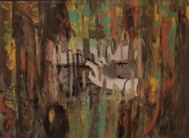 Painting titled "Confini 03" by Marco Bagatin, Original Artwork, Chalk