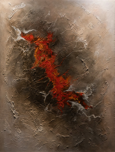 Painting titled "Fusion" by Michele Gazel, Original Artwork, Acrylic