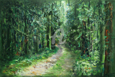 Peinture intitulée "Forest" par Inga Jurane, Œuvre d'art originale, Huile