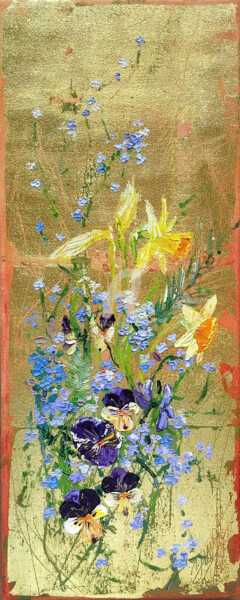 Painting titled "Spring flower cocta…" by Inga Jurane, Original Artwork, Oil