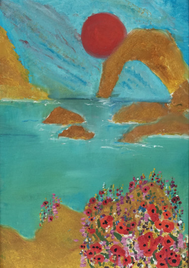 Peinture intitulée ",,Новый свет,," par Inga Kurganskaia, Œuvre d'art originale, Huile