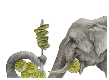 Painting titled "''Limonade For Sava…" by Ingaside, Original Artwork, Watercolor