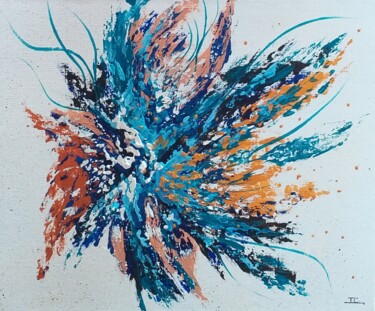 제목이 "Fleur Sauvage"인 미술작품 Inge Corremans로, 원작, 아크릴 나무 들것 프레임에 장착됨