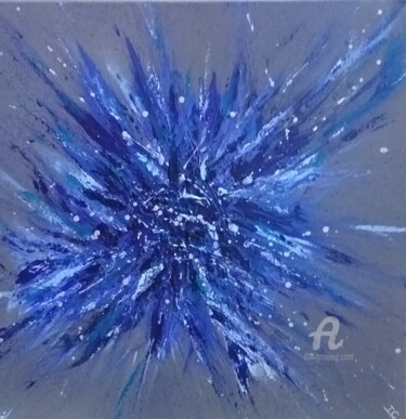 Painting titled "The Polar Star" by Inge Corremans, Original Artwork, Acrylic Mounted on Wood Stretcher frame