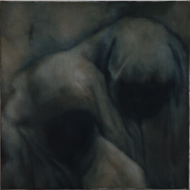 Painting titled "A prayer for the dy…" by Inge Oeyen, Original Artwork, Oil Mounted on Wood Stretcher frame