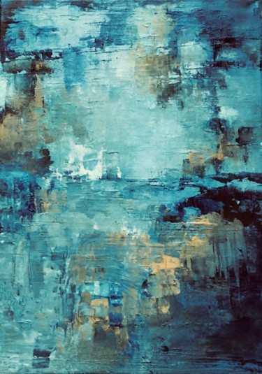 Malerei mit dem Titel "Winterblau" von Ingemalt, Original-Kunstwerk, Acryl
