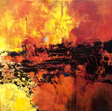 Schilderij getiteld "Der Himmel brennt" door Ingemalt, Origineel Kunstwerk, Acryl