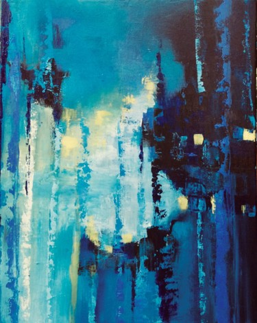 Malerei mit dem Titel "Nachtlicht" von Ingemalt, Original-Kunstwerk, Acryl