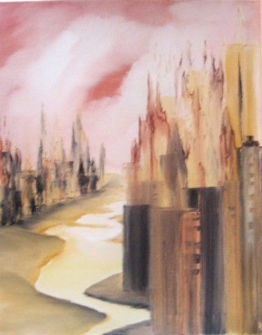 Malerei mit dem Titel "riverside" von Ingemalt, Original-Kunstwerk, Öl