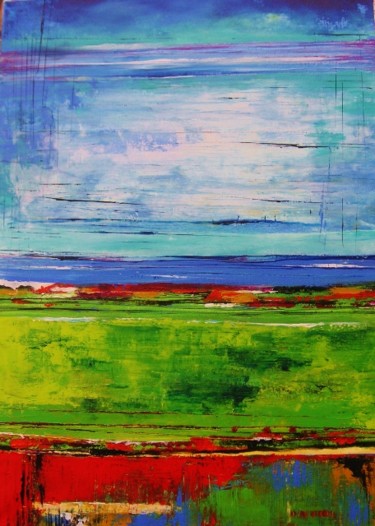 Malerei mit dem Titel "hinter dem Horizont" von Ingemalt, Original-Kunstwerk, Öl