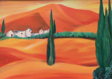 Malerei mit dem Titel "Toscana" von Ingemalt, Original-Kunstwerk, Öl