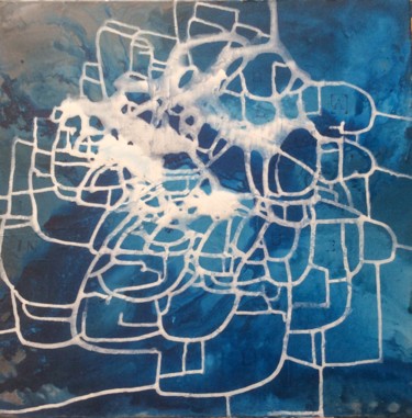 Schilderij getiteld "All about blue" door Ingemalt, Origineel Kunstwerk, Acryl