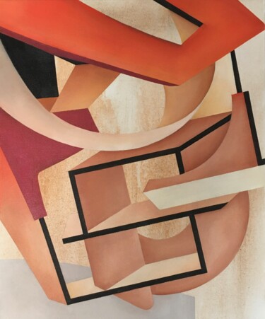 Schilderij getiteld "Sandscape: ‘Hangout’" door Inge Coolen, Origineel Kunstwerk, Olie