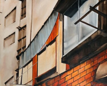 Pintura intitulada "Windows" por Inge Coolen, Obras de arte originais, Óleo