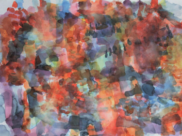 Ζωγραφική με τίτλο "Abstract landscape…" από Ingela Wallgren Lindgren, Αυθεντικά έργα τέχνης, Ακουαρέλα