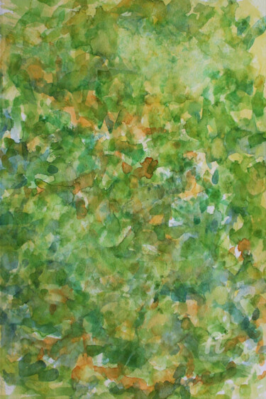 Картина под названием "Green spirit.jpg" - Ingela Wallgren Lindgren, Подлинное произведение искусства, Акварель