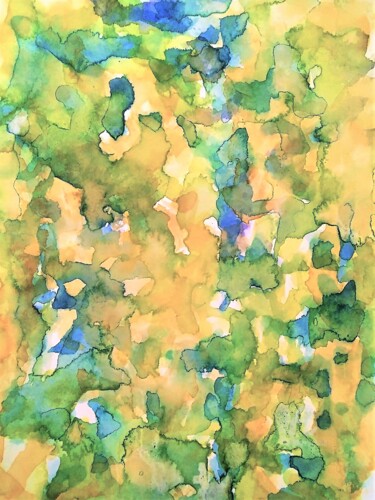 Pintura intitulada "Abstract III.jpg" por Ingela Wallgren Lindgren, Obras de arte originais, Aquarela