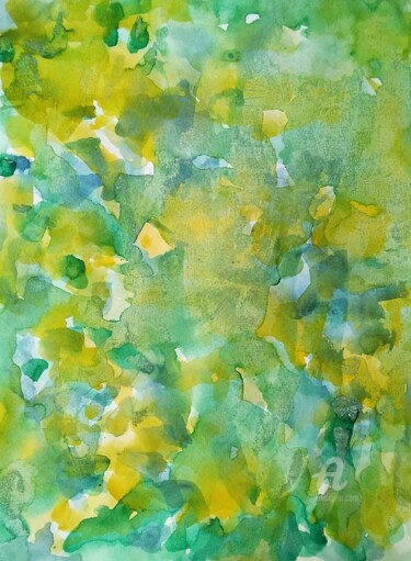 Schilderij getiteld "Abstract small IV.j…" door Ingela Wallgren Lindgren, Origineel Kunstwerk, Aquarel