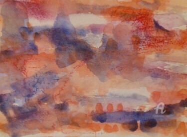 Schilderij getiteld "Abstract I" door Ingela Wallgren Lindgren, Origineel Kunstwerk, Aquarel