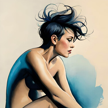 Grafika cyfrowa / sztuka generowana cyfrowo zatytułowany „Abstrakt Girl 5” autorstwa Ingo Caun, Oryginalna praca, Obraz gene…