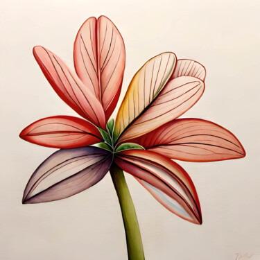 Цифровое искусство под названием "Red Flower" - Ingo Caun, Подлинное произведение искусства, Изображение, сгенерированное ИИ