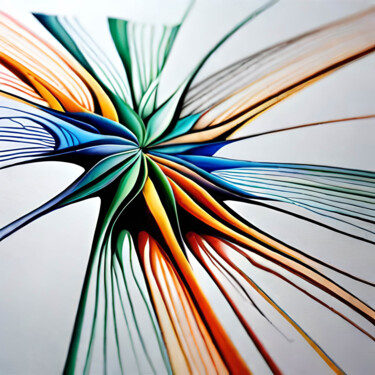 Цифровое искусство под названием "Colorstar 2" - Ingo Caun, Подлинное произведение искусства, Изображение, сгенерированное ИИ