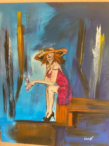 Картина под названием "city girl I" - Ingo Müller, Подлинное произведение искусства, Акрил Установлен на Деревянная панель