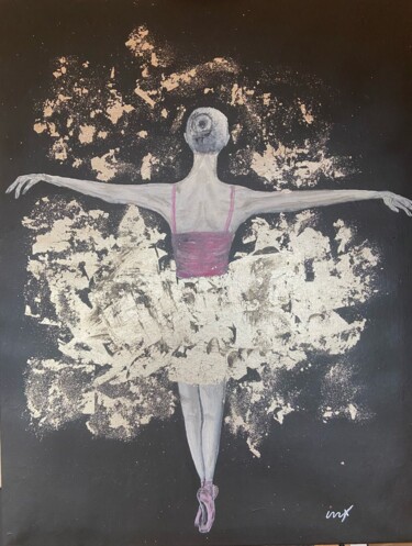 Картина под названием "golden dance" - Ingo Müller, Подлинное произведение искусства, Акрил Установлен на Деревянная рама дл…