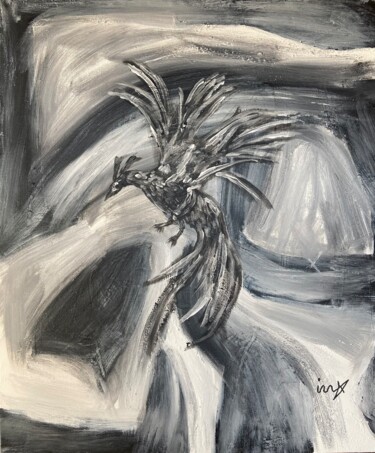 Картина под названием "Phoenix 1" - Ingo Müller, Подлинное произведение искусства, Акрил Установлен на Деревянная рама для н…