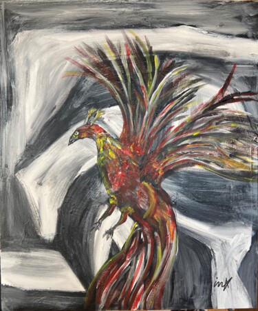Painting titled "Phoenix 2" by Ingo Müller, Original Artwork, Acrylic