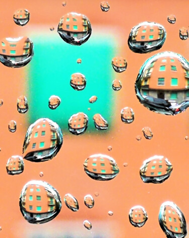 Фотография под названием "Orange House 2 Rain…" - Ingrid Blaurock, Подлинное произведение искусства, Цифровая фотография