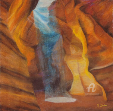 Peinture intitulée "antelope canyon" par Ingrid Budai, Œuvre d'art originale, Pastel