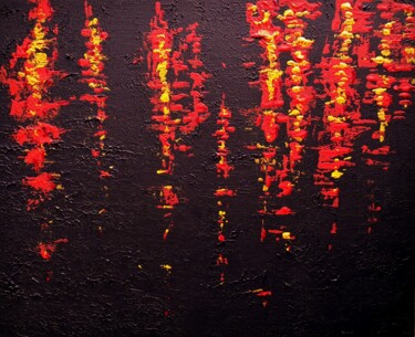 Peinture intitulée "Feux de nuit" par Ingrid De Waal, Œuvre d'art originale, Acrylique