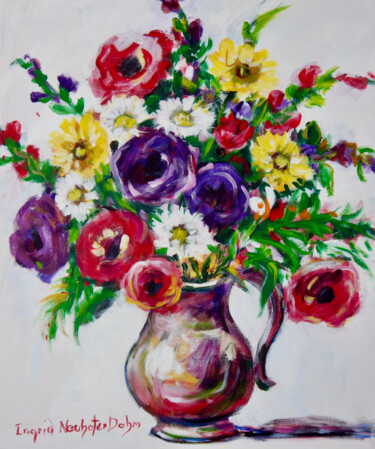 Painting titled "Floral Arrangement" by Ingrid Dohm, Original Artwork, Acrylic