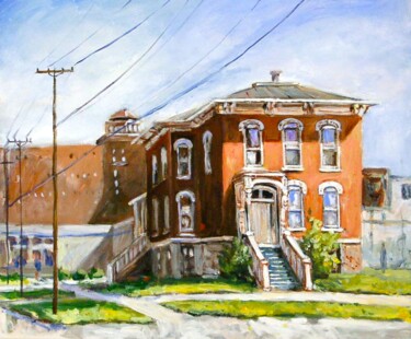 Painting titled "Last House Standing" by Ingrid Dohm, Original Artwork, Oil