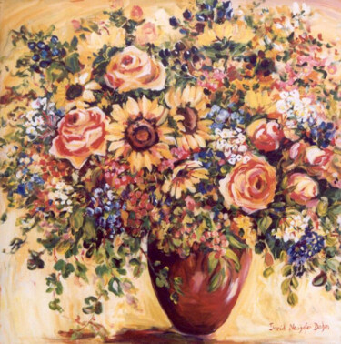 Pintura intitulada "Fall Arrangement" por Ingrid Dohm, Obras de arte originais