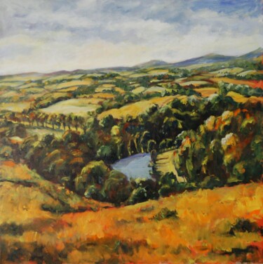 Pittura intitolato "Austrian Landscape…" da Ingrid Dohm, Opera d'arte originale