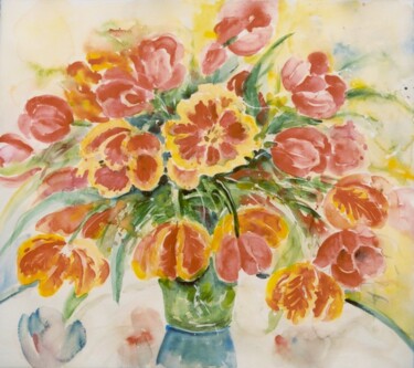 Schilderij getiteld "Tulips" door Ingrid Dohm, Origineel Kunstwerk