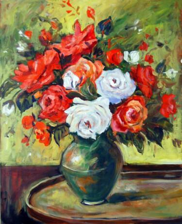 Painting titled "Roses II" by Ingrid Dohm, Original Artwork, Acrylic