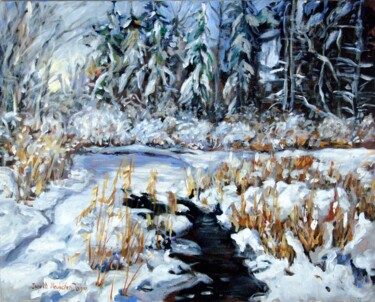 Painting titled "Winter Scene" by Ingrid Dohm, Original Artwork