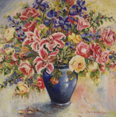 Malerei mit dem Titel "Tiger Lilies" von Ingrid Dohm, Original-Kunstwerk, Öl