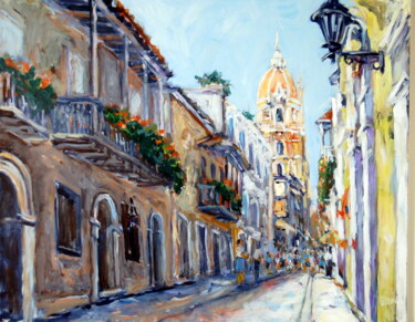 Картина под названием "Cartagena" - Ingrid Dohm, Подлинное произведение искусства, Акрил Установлен на Деревянная рама для н…