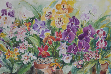 Pittura intitolato "Orchids" da Ingrid Dohm, Opera d'arte originale, Olio
