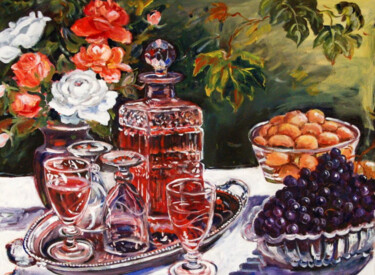 Картина под названием "Wine Decanter" - Ingrid Dohm, Подлинное произведение искусства, Акрил