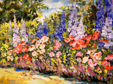 Painting titled "Garden Explosion" by Ingrid Dohm, Original Artwork, Acrylic