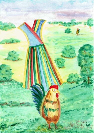 Painting titled "Spectaculum-1" by Ingrid Edith Wekel, Original Artwork, Watercolor